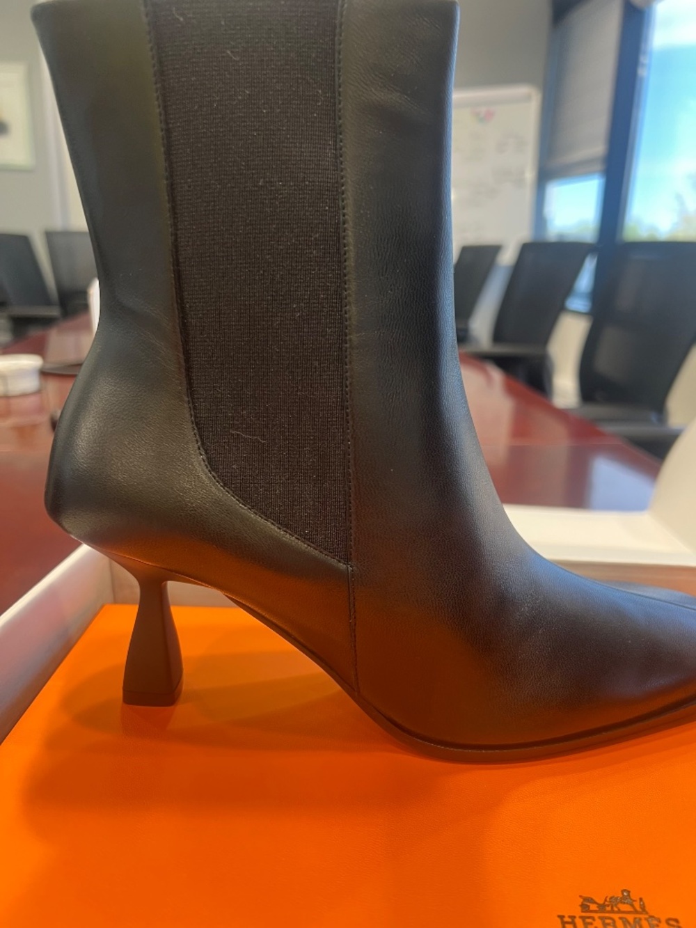 Hermes Gil 75 Anke Boot, Noir Size 37 - Picture 3 of 7